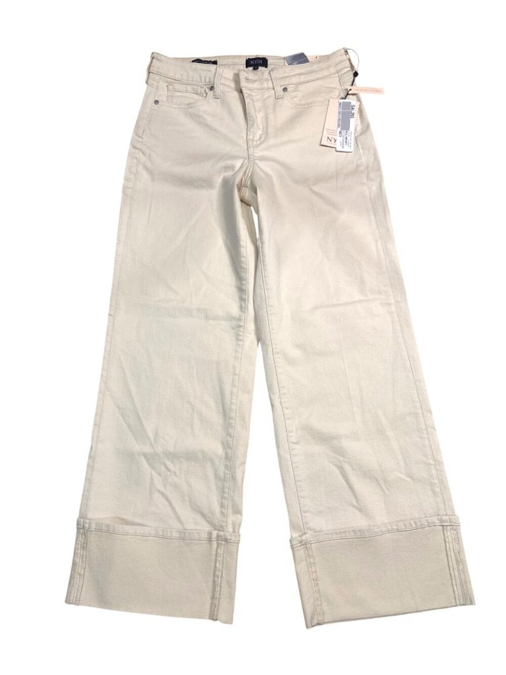 NWT NYDJ Teresa Wide Leg Jeans White Size 4 Inseam 29 MSRP $119